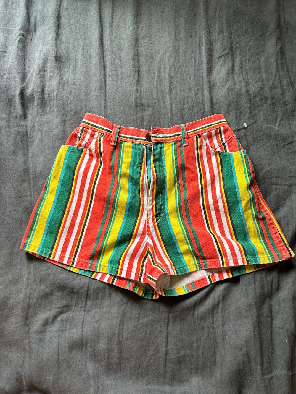 Striped Multicolor Cotton Women's Shorts